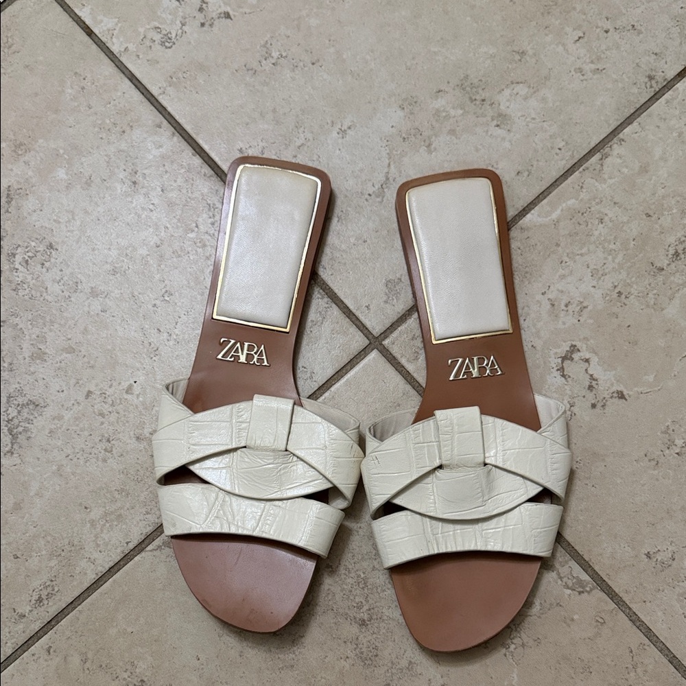 Zara Women's Elegant Cream Sandals